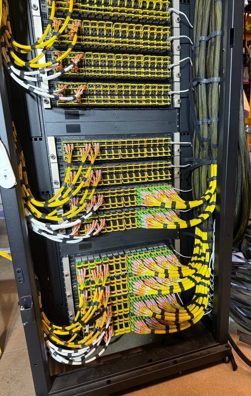 Rack-and-stack fiber patching in a data center